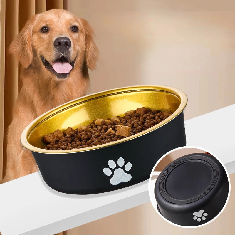 Non-slip Dog Bowls for Small Medium Large Dog Feeder Bowls and Drinkers Stainless Steel Pet Feeders Pets Dogs Accessories