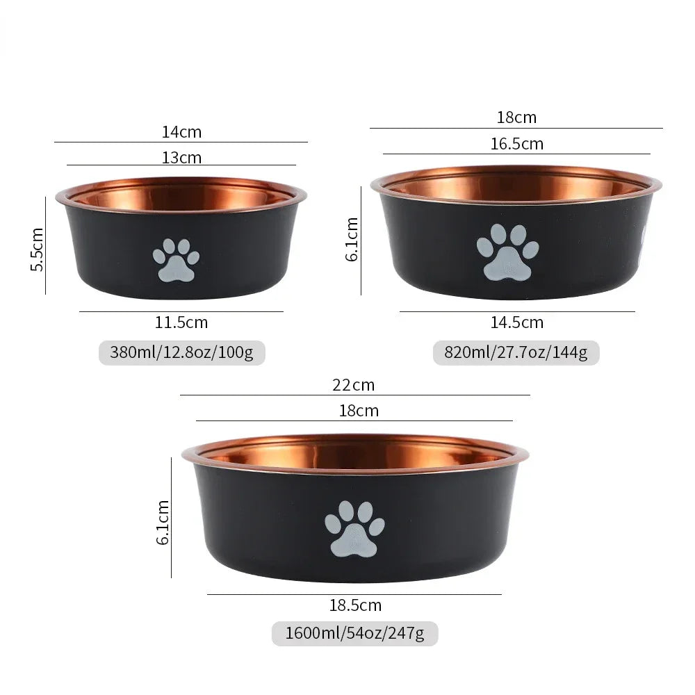 Non-slip Dog Bowls for Small Medium Large Dog Feeder Bowls and Drinkers Stainless Steel Pet Feeders Pets Dogs Accessories