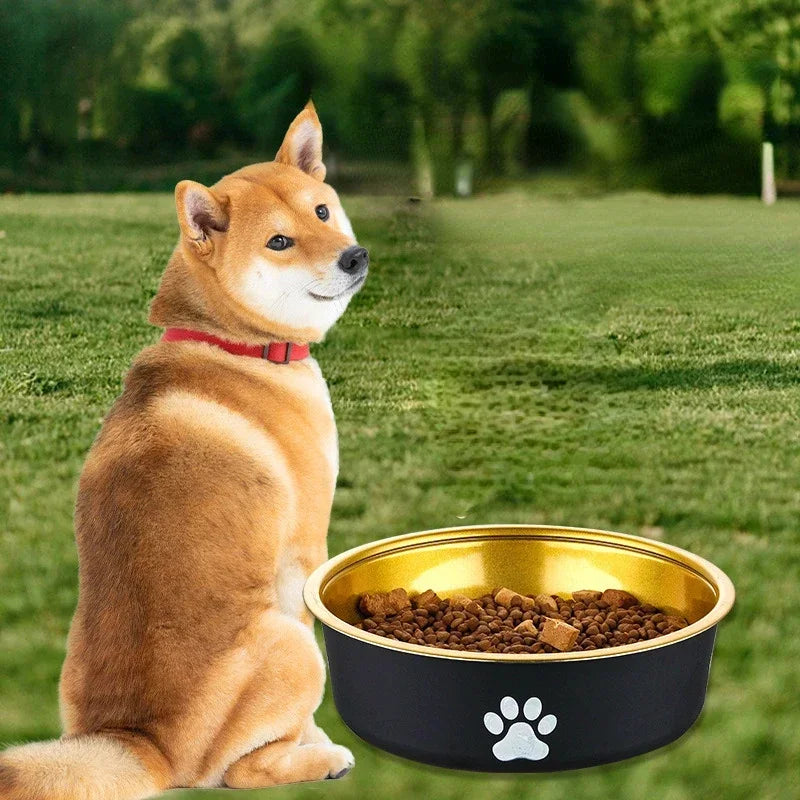 Non-slip Dog Bowls for Small Medium Large Dog Feeder Bowls and Drinkers Stainless Steel Pet Feeders Pets Dogs Accessories
