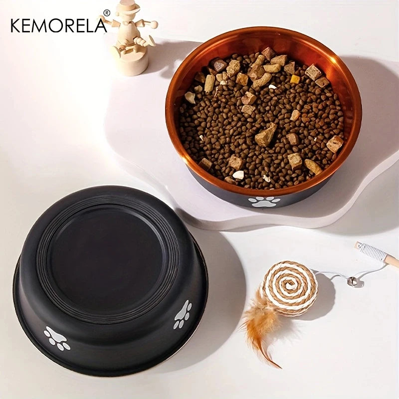 Anti-Slip Dog Bowls Small Medium And Large Dog Feeding Bowls And Water Fountains Stainless Steel Pet Feeders Pet Dog Accessories