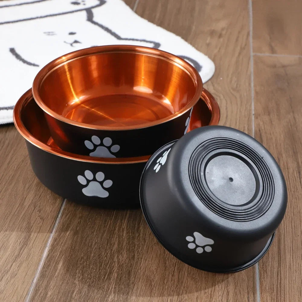 Non-slip Dog Bowls for Small Medium Large Dog Feeder Bowls and Drinkers Stainless Steel Pet Feeders Pets Dogs Accessories